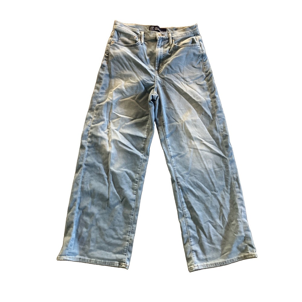 Gap Denim Womens 6R/28 High Rise Wide Leg Jeans Light wash Sweatpant Jean